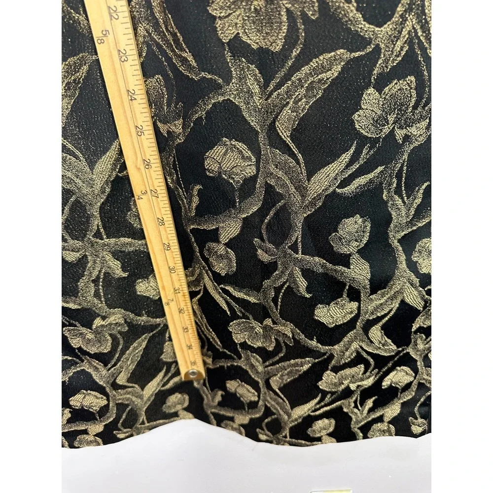 Talbots Gold Brocade Sheath Dress Size 12 Black Floral Metallic Quiet Luxury - Picture 5 of 8